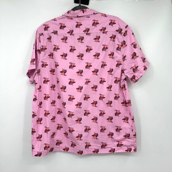 New Disney Parks Pixar Inside Out Bing Bong Pink Button Down Hawaiian Camp Shirt - Picture 9 of 11